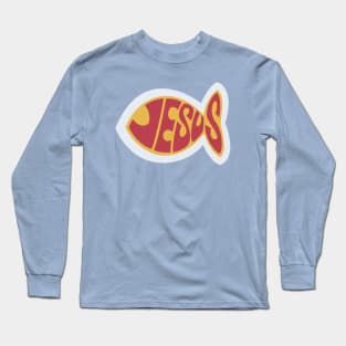 Jesus Fish 1980s Long Sleeve T-Shirt